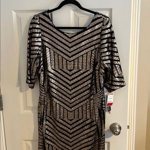NWT gold and black beaded dress